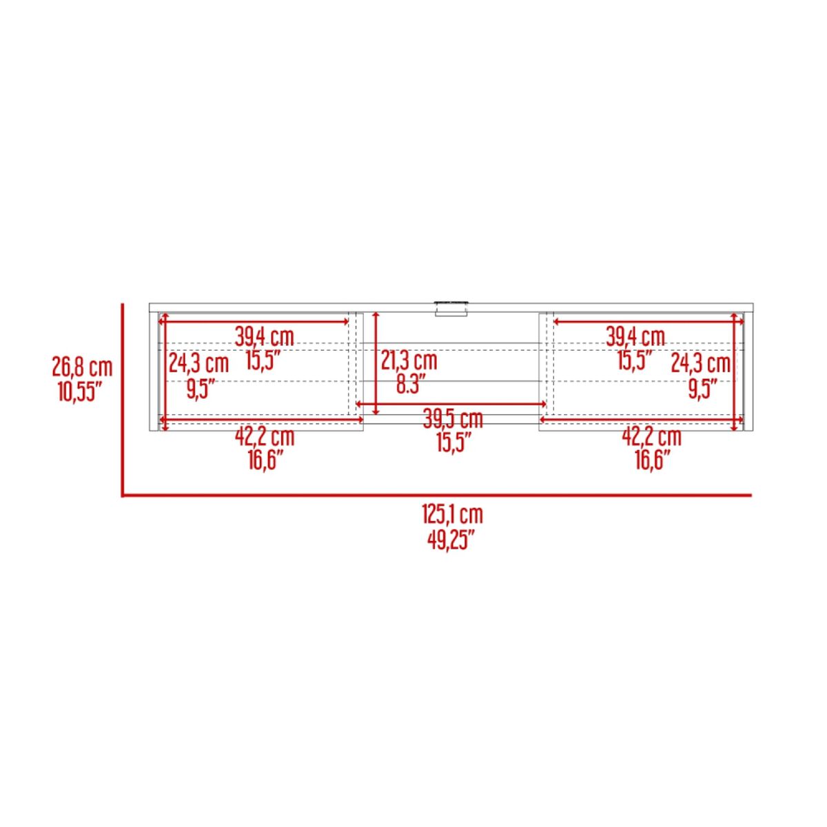 Panel TV TuHome Glen 49" Blanco