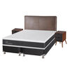Box Spring CIC Base Dividida King New Ortopedic + Respaldo + 2 Veladores Baker