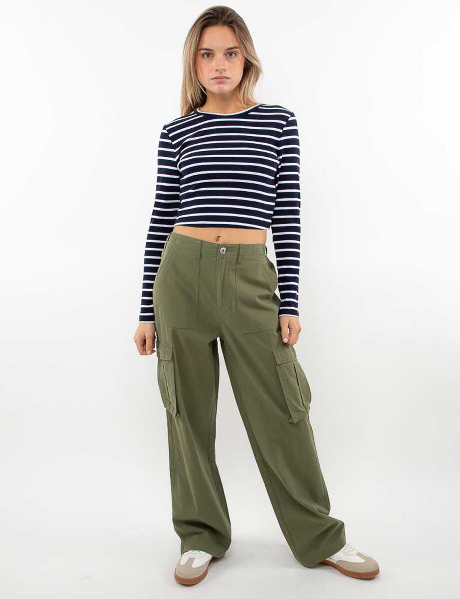 Polera Crop Manga Larga Mujer Icono