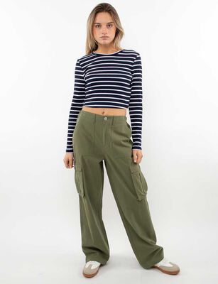 Imagen 2 del producto Polera Crop Manga Larga Mujer Icono Raya-Navy