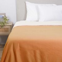 Frazada Polar Sherpa Mashini 2 Plazas Liso Naranjo