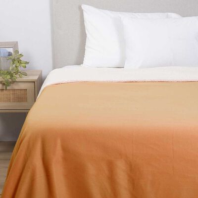 Imagen 1 del producto Frazada Polar Sherpa Mashini 2 Plazas Liso Naranjo