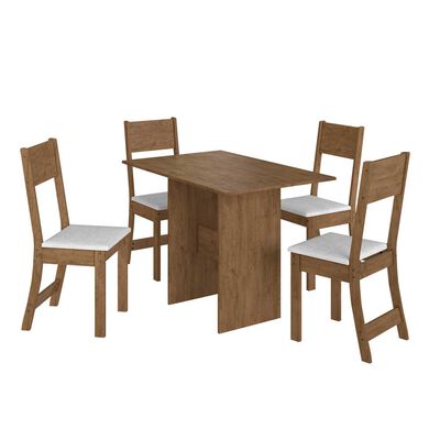 Juego de Cómedor Home Mobili Sabia 4 Sillas Marrón