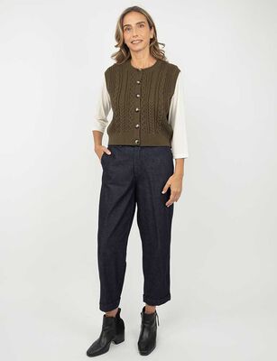 Imagen 2 del producto Sweater Botones Sin Mangas Mujer Portman Club Verde