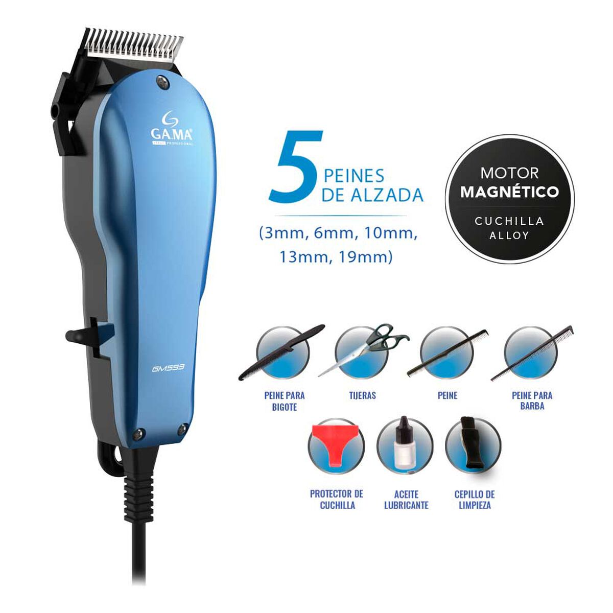 Cortapelo Gama GM 593 13 Piezas