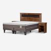 Cama Europea Rosen Base Dividida 2 Plazas New Style 4 Plus + Respaldo + 2 Veladores Ferrarra