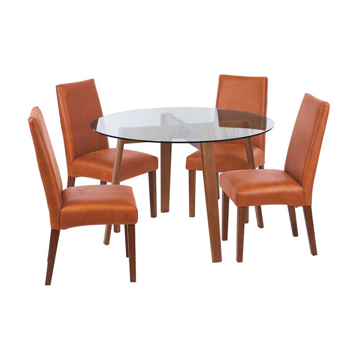 Juego de Comedor Latam Home Valencia 4 Sillas Tabaco