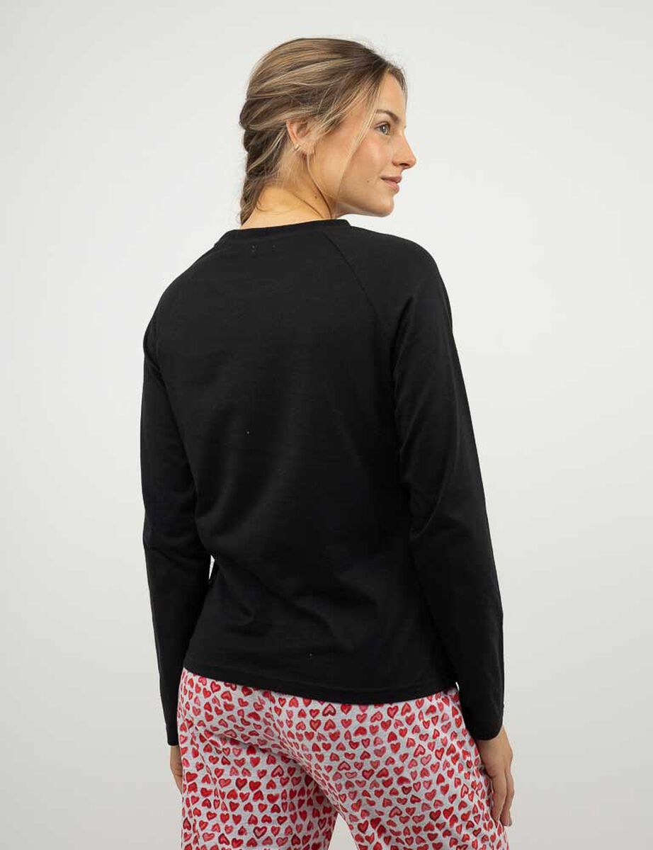 Polera de Pijama Con Estampado Manga Larga Mujer Icono