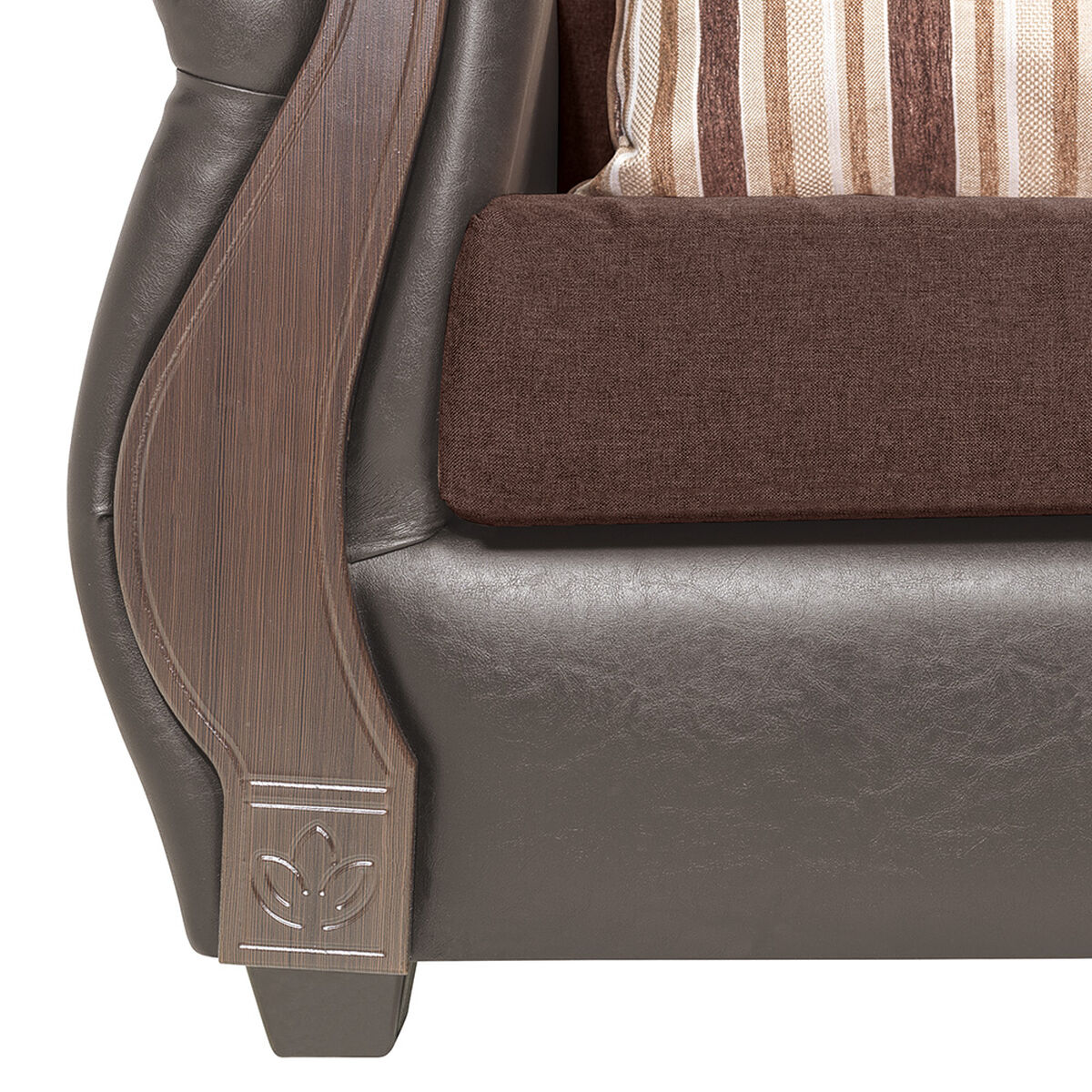 Juego de Living Innovamuebles New Bugambilia Sofá 3 Cuerpos + Dos Sillones 1 Cuerpo Chocolate