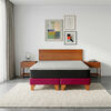 Cama Europea Latam Home 2 Plazas New Top Tela Velvet Burdeo + Maderas Orion