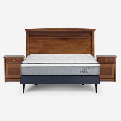 Imagen 1 del producto Cama Europea Rosen 2 Plazas Indie + Respaldo + 2 Veladores Veneto