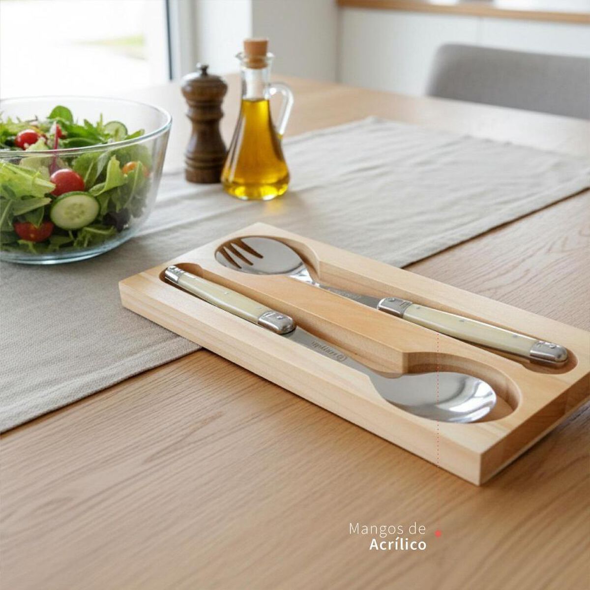 Set de Cucharas Ensalada Simplit Versalle Acero Inoxidable