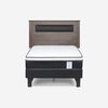 Cama Europea Rosen 1,5 Plazas New style 6 + Respaldo Ferrera Gris