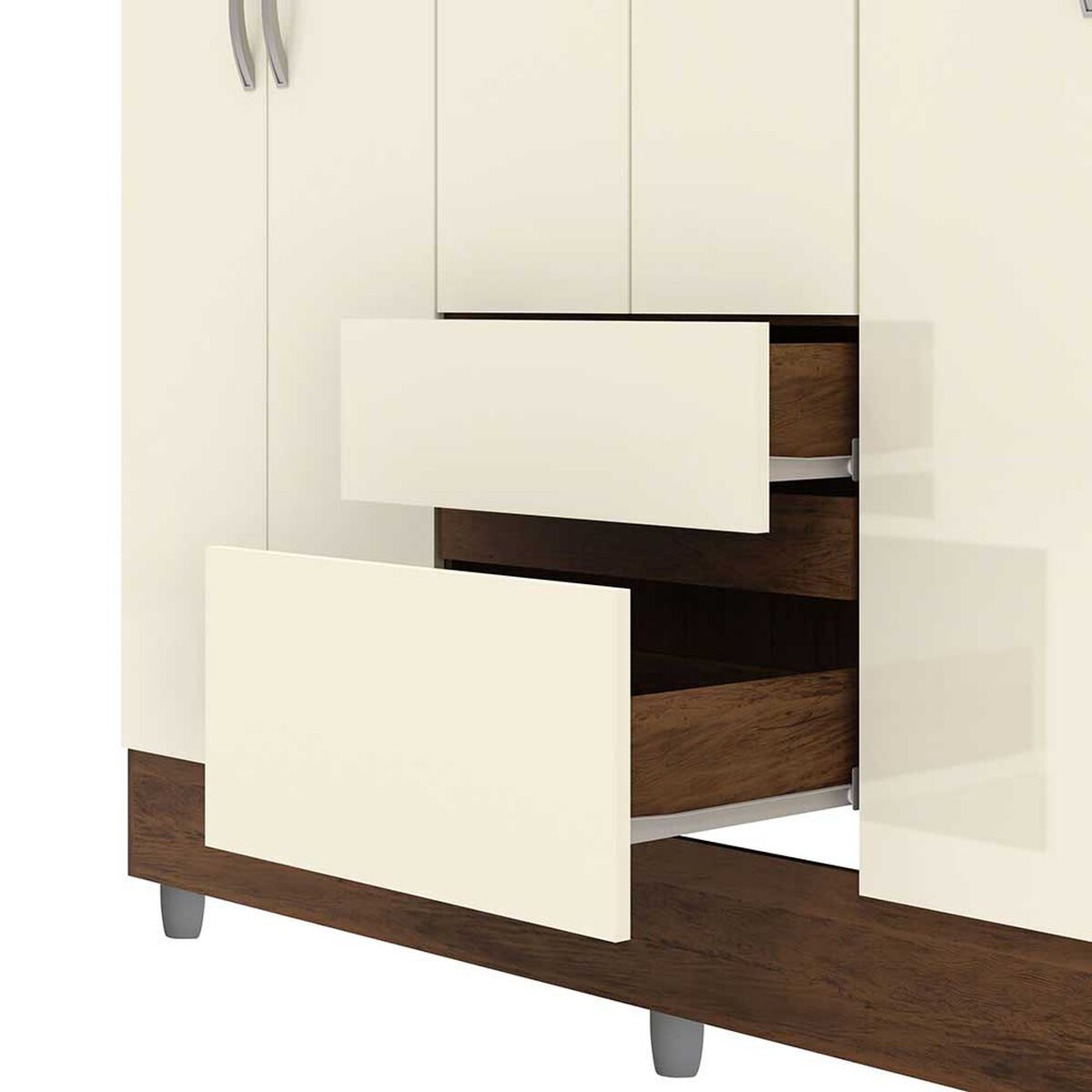 Cl&oacute;set Vekkahome Americano 6 Puertas 2 Cajones Beige