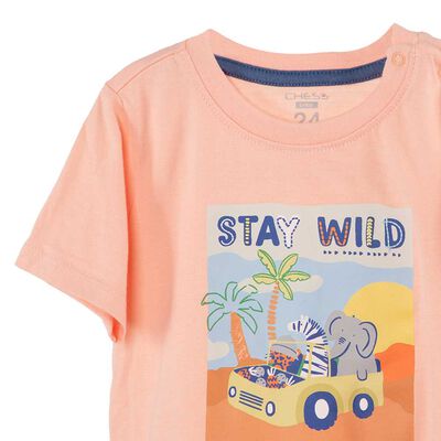 Imagen 2 del producto Conjunto Polera+Pantalón de Algodón Chess Baby Damasco, Denim