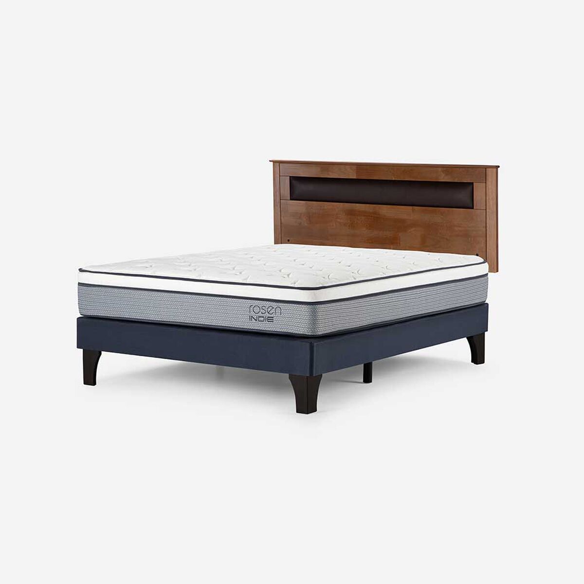 Cama Europea Rosen 2 Plazas Indie + Respaldo Ferrara