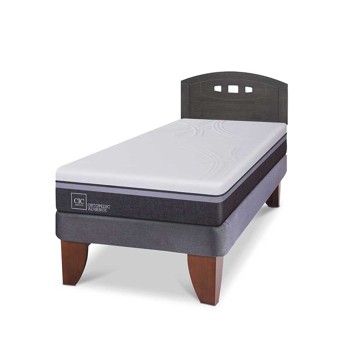 Cama Europea CIC 1,5 Plazas Ortopedic Advance + Respaldo Gales