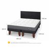 Cama Europea CIC Base Dividida King Anatomic + Respaldo Villarrica Negro