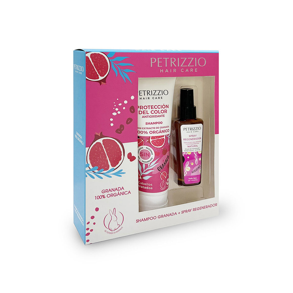 Set Shampoo Granada 220 ml + Spray Keratina 100 ml Petrizzio