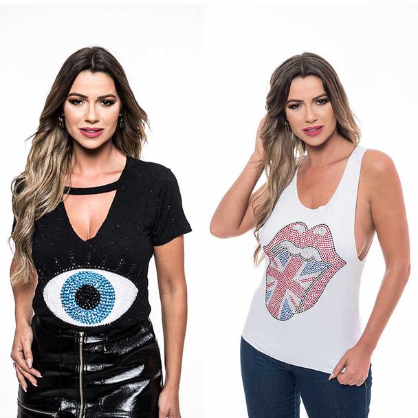Pack 2 Poleras Mujer Rock Caviar