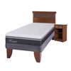 Cama Europea CIC 1,5 Plazas Ortopedic Advance + Respaldo + Velador Dublin Caramelo