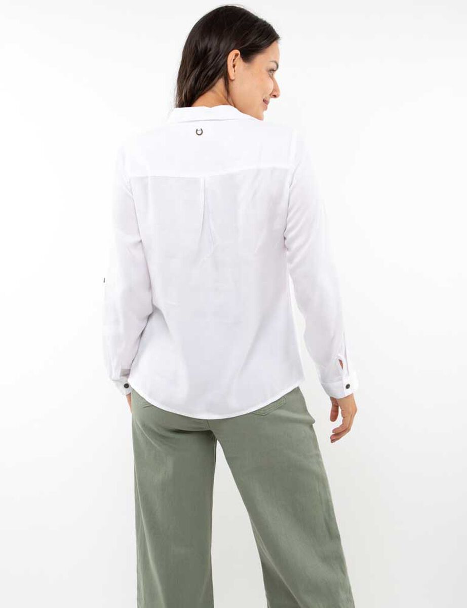 Blusa Lisa Manga Larga  Mujer Alma