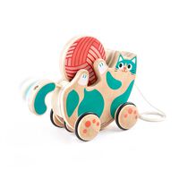 Gatito de Arrastre Rueda y Suena Multicolor Hape