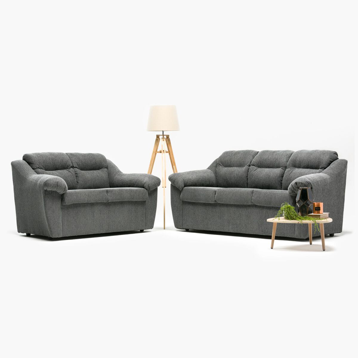 Juego de Living Cabsur Asturias 5 Cuerpos Gris