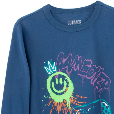 Imagen 2 del producto Polera Manga Larga Niño Cutback Azul, Burdeo, Crudo, Negro