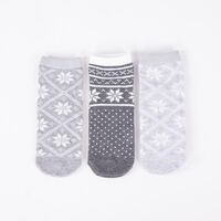 Pack 3 Calcetines Mujer Icono Gris