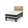 Cama Europea CIC 1,5 Plazas Ortopedic + Respaldo Munich Mostaza