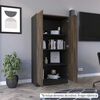 Biblioteca TuHome Home Office 2 Puertas Negro Soft Coñac
