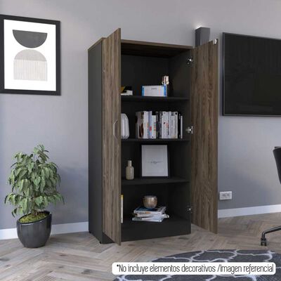 Imagen 2 del producto Biblioteca TuHome Home Office 2 Puertas Negro Soft Coñac