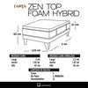 Cama Europea Latam Home 1,5 Plazas Zen Top Foam Hybrid Velvet Chocolate