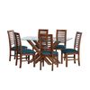 Juego de Comedor Latam Home Merida 6 Sillas Azul Petr&oacute;leo
