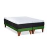 Cama Europea Latam Home Base Dividida King Zen Top Spring Soft Velvet Verde