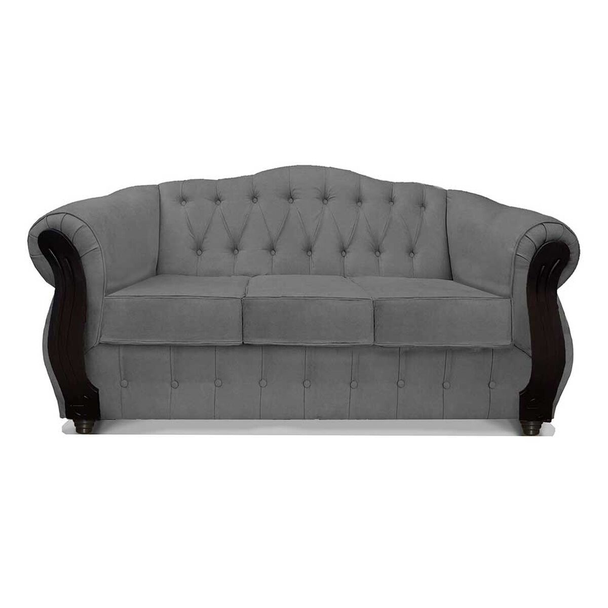 Juego de Living Elegant Detail Orlando Sofá 3 Cuerpos + Dos Sillones 1 Cuerpo Gris