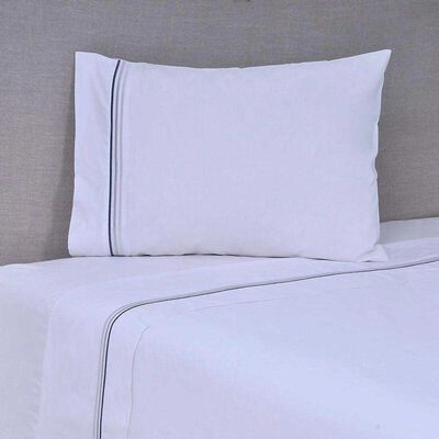 Sábana Mashini 144 Hilos 1,5 Plazas Bordada Line Gris