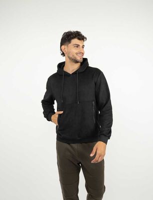 Imagen 1 del producto Polerón Suede Hoodie Hombre Zibel Negro