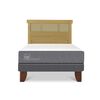 Cama Europea CIC 1,5 Plazas Smart + Respaldo Dublin Mostaza