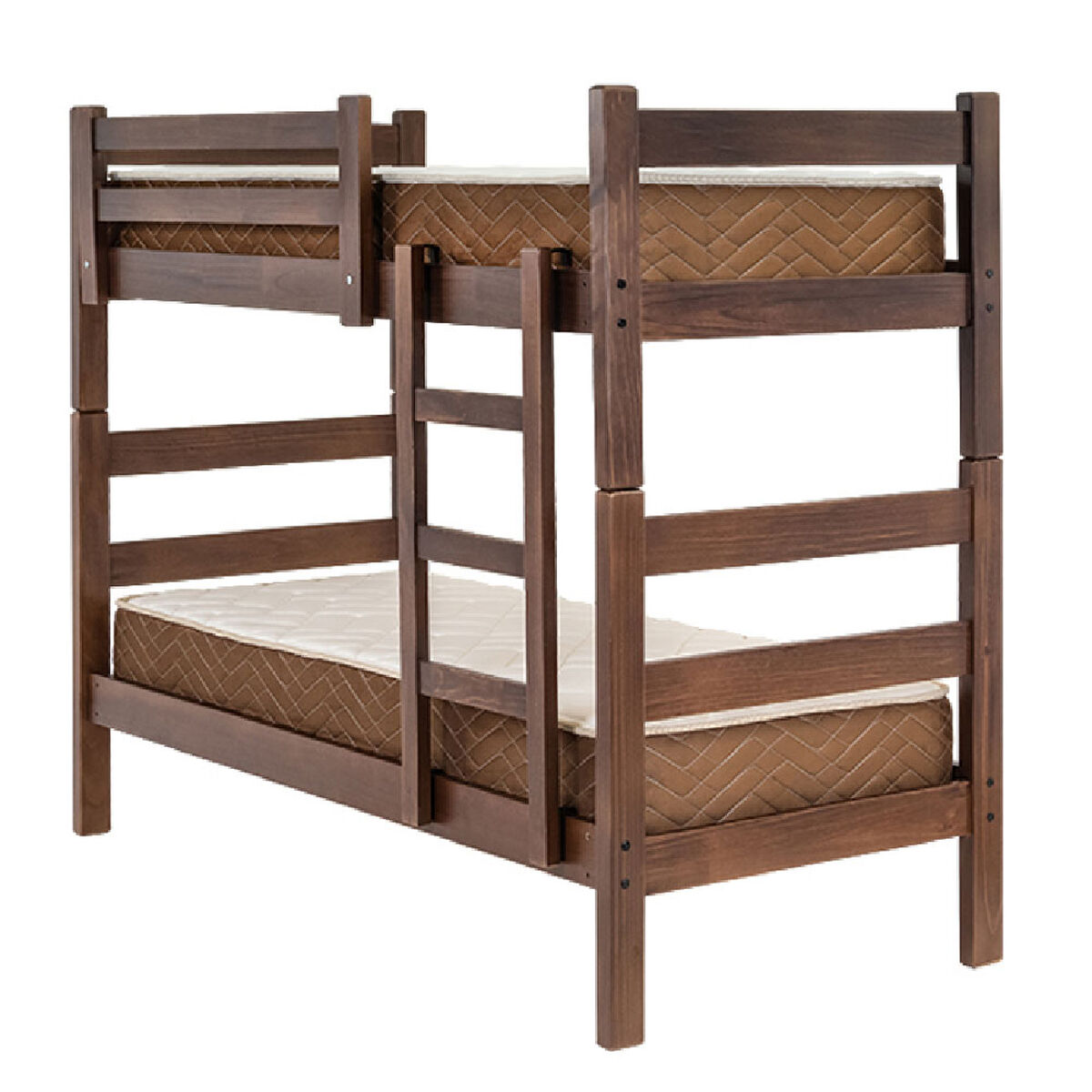 Camarote Litera de madera California 80 cm + Colchones de resortes  Chocolates Especial