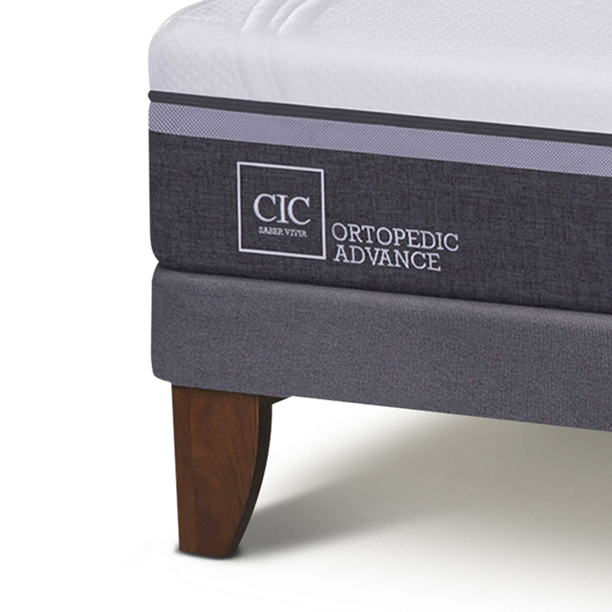 Cama Europea CIC Base Dividida King Ortopedic Advance + Respaldo New Torino Chocolate