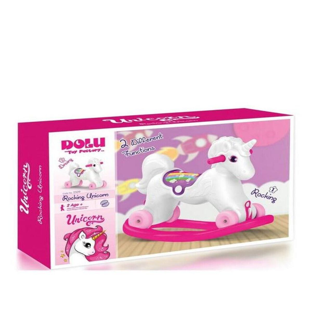 Unicornio Mecedor Con Ruedas Dolu