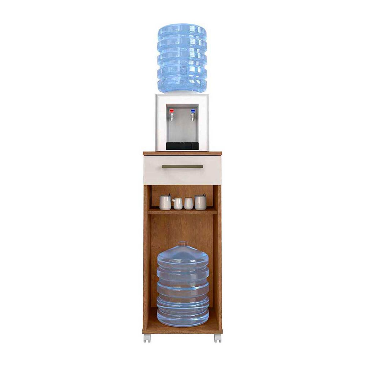 Combo Mueble Auxiliar Casanova Clean 1 Cajón 1 Puerta + Mueble para Microondas Micro 1 Cajón