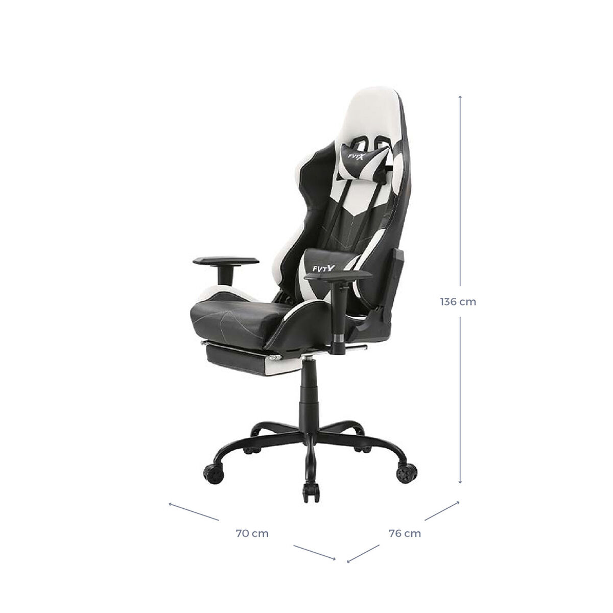 Escritorio + Silla Escritorio Gamer Favatex Normandia Noelle Blanco Negro