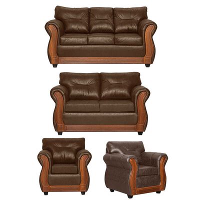 Juego de Living Black Factory Toronto 7 Cuerpos Café