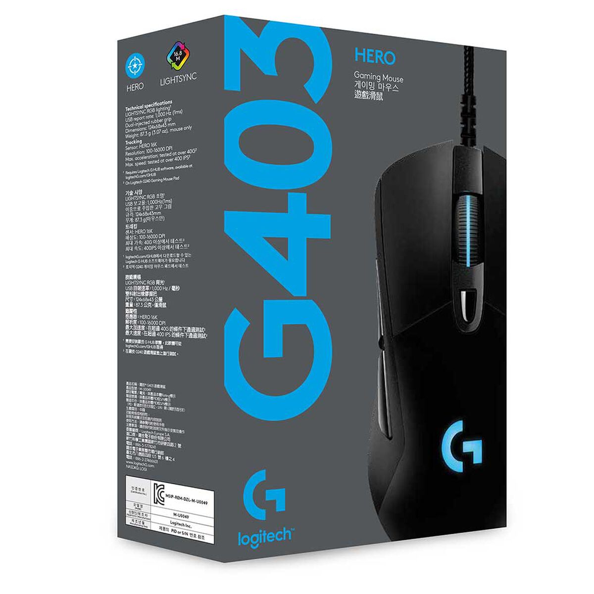 Mouse Gamer Logitech G403 Hero Negro
