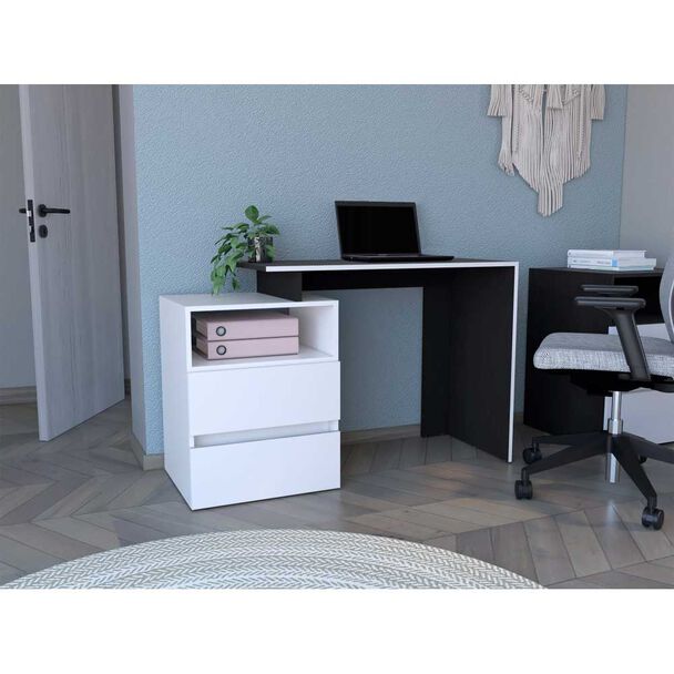Escritorio Recto TuHome Rookie 2 Cajones Blanco