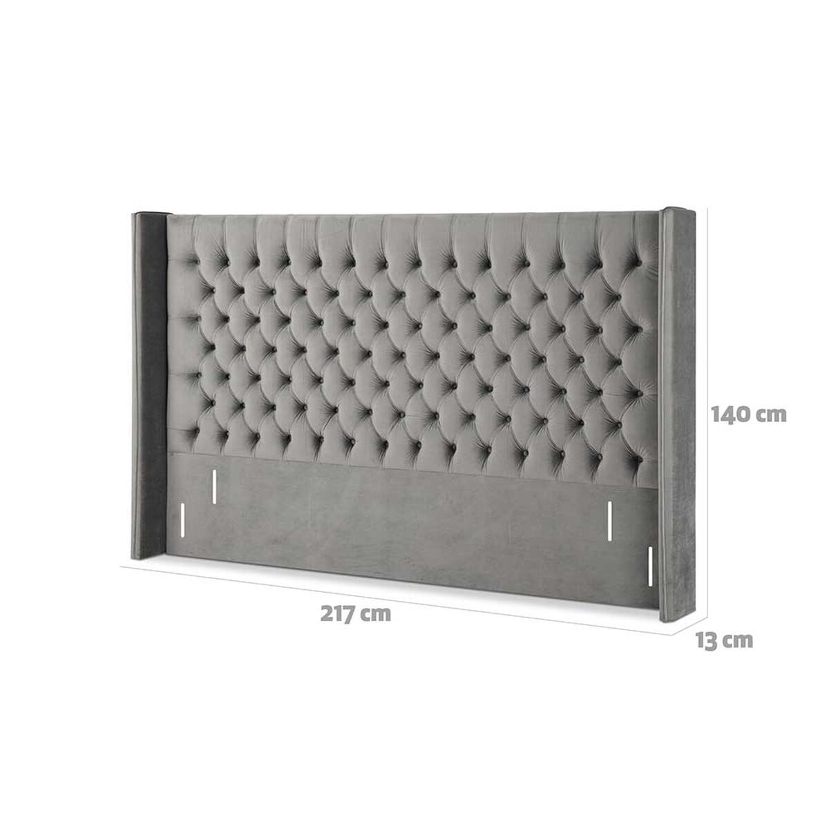 Respaldo CIC King Sesia Gris Ceniza