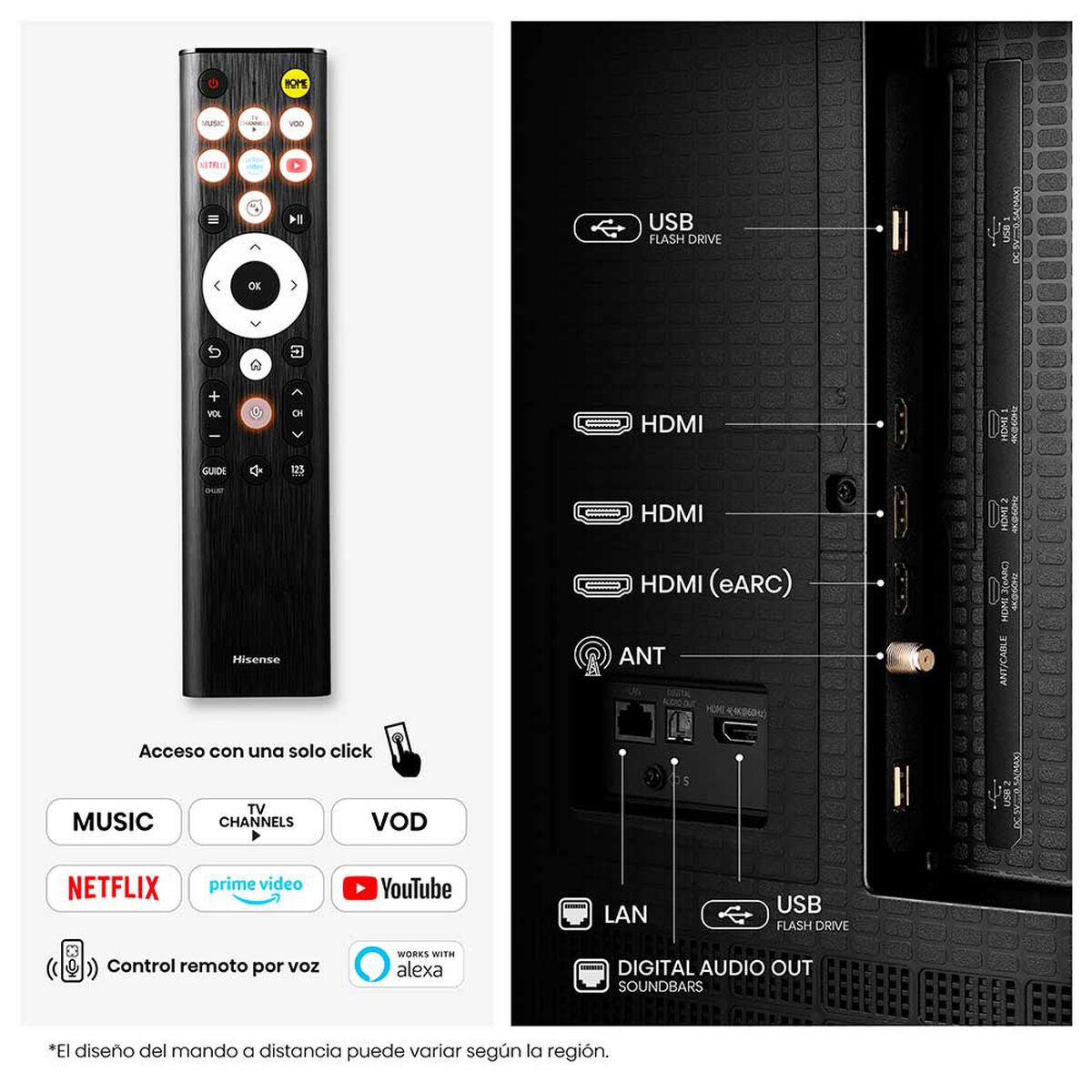 Smart TV Mini LED 55" Hisense 4K VIDAA 55U6ESV